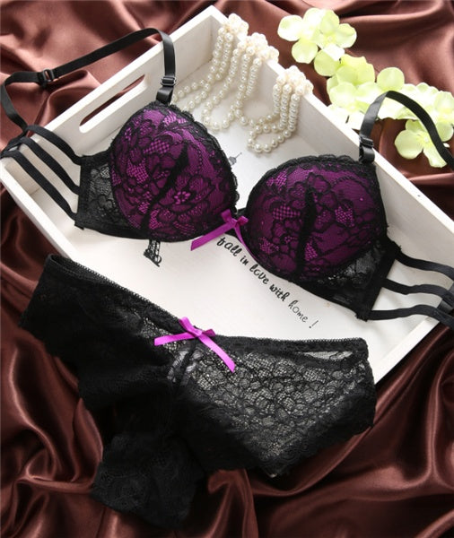 Lace bra set Violet - D&A