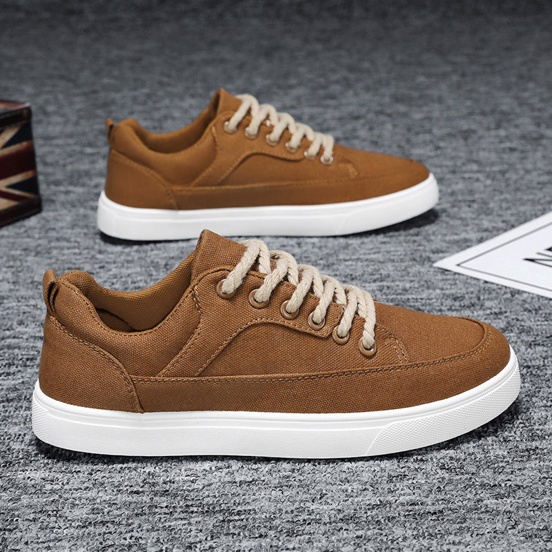 Men's Korean-style Design Versatile Youth Flat Sneakers XW321 Brown - D&A