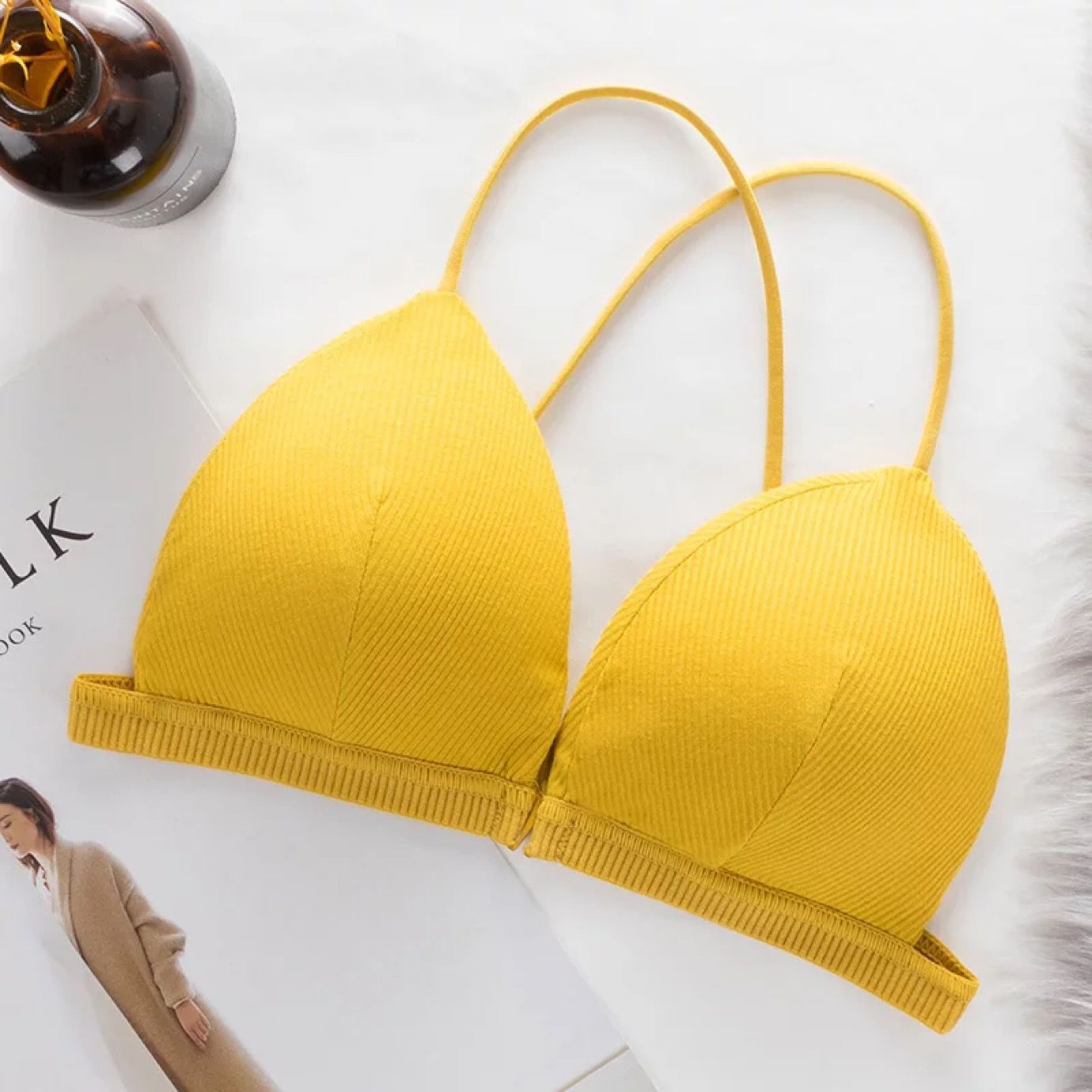 Vacation swimming bra Yellow One size - D&A