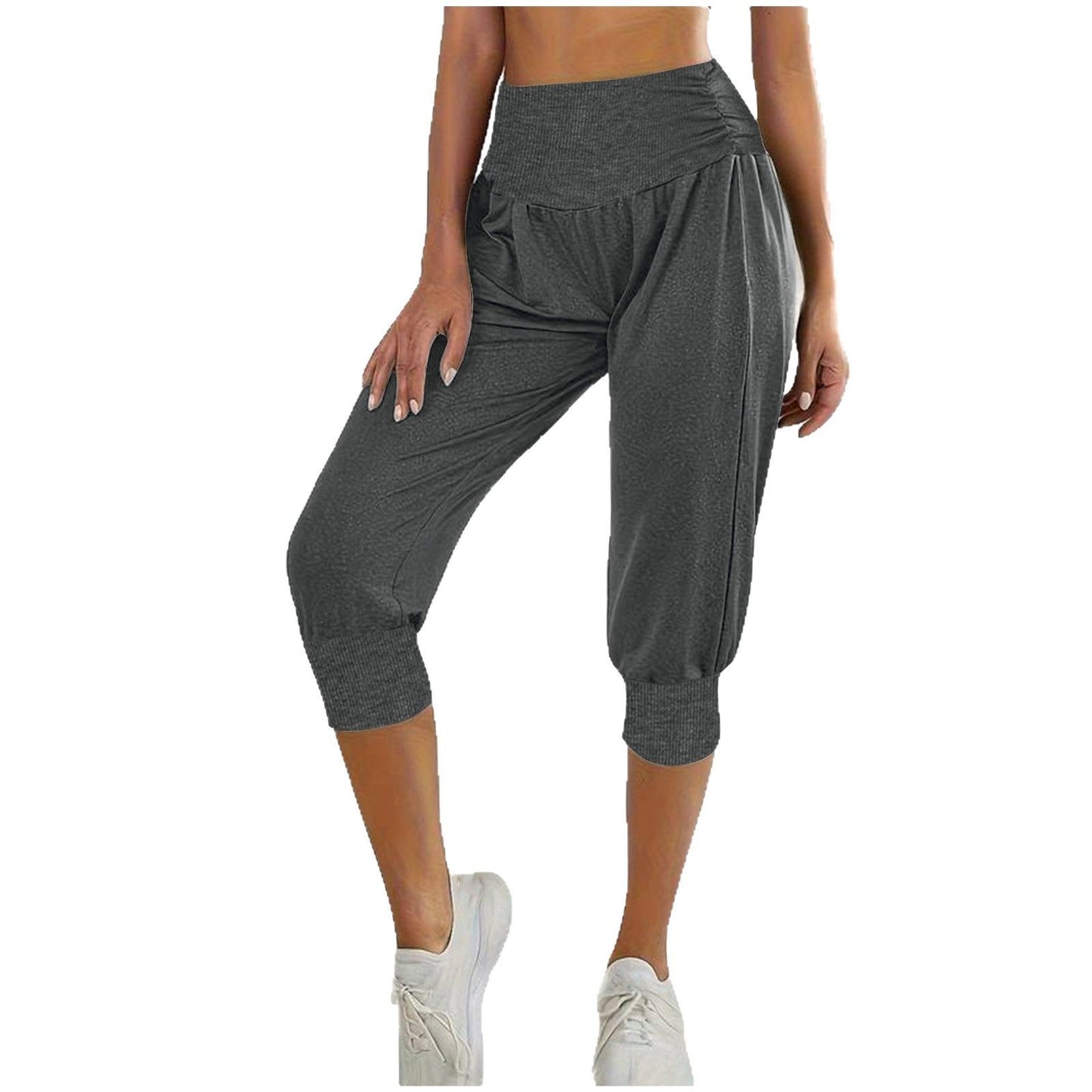Women's Home Casual Pants High Waist Temperament Ankle-tied Harem Pants - D&A