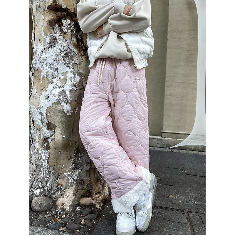 Winter Cotton-padded Waterproof Patchwork Lambskin Cotton Pants - D&A