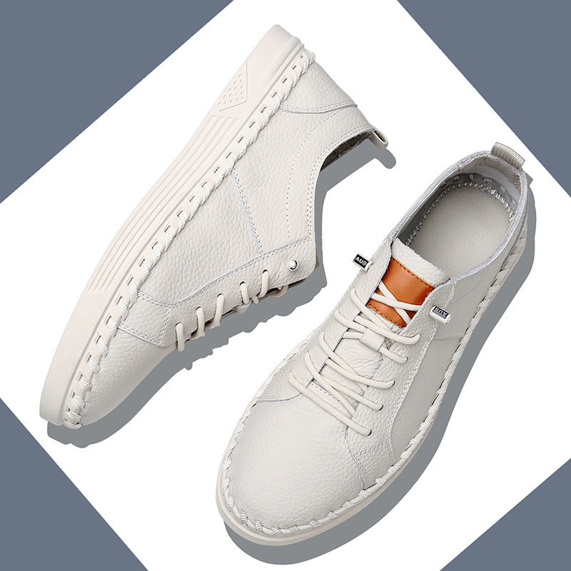 First Layer Soft Cowhide Men's Sneakers Breathable Sweat Absorbing - D&A