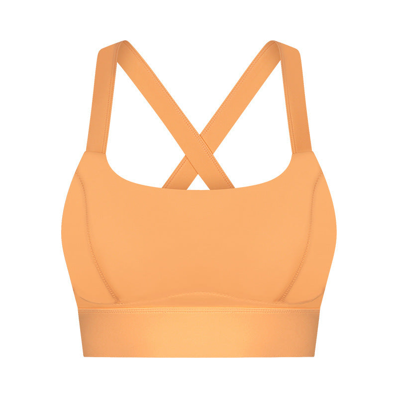 Nude Feel High Elastic Breast Holding Sports Bra Bra Boston Orange - D&A