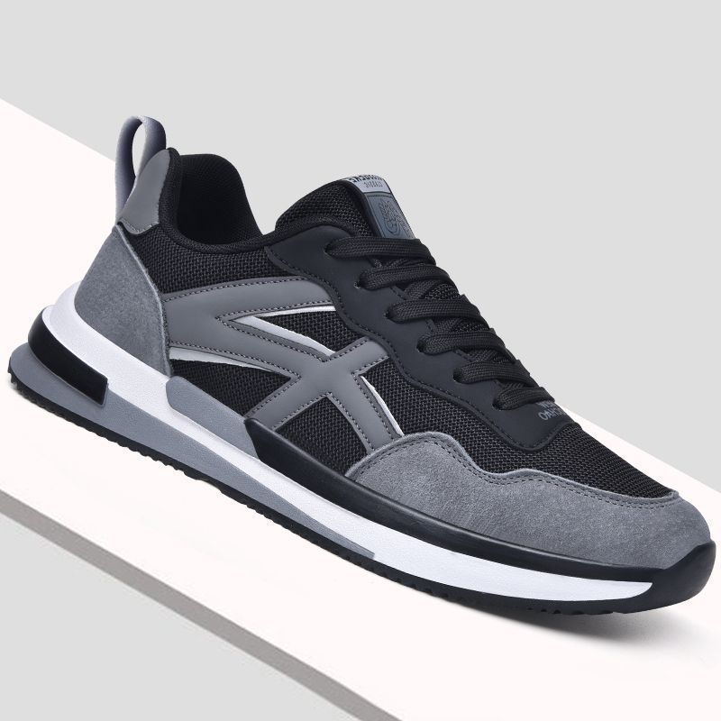 Leather Comfortable Breathable Casual Sneaker Black - D&A