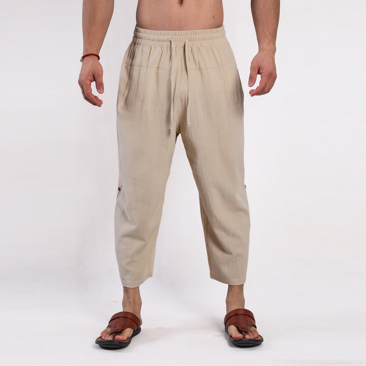 Cotton And Linen Casual Eighth Pants - D&A