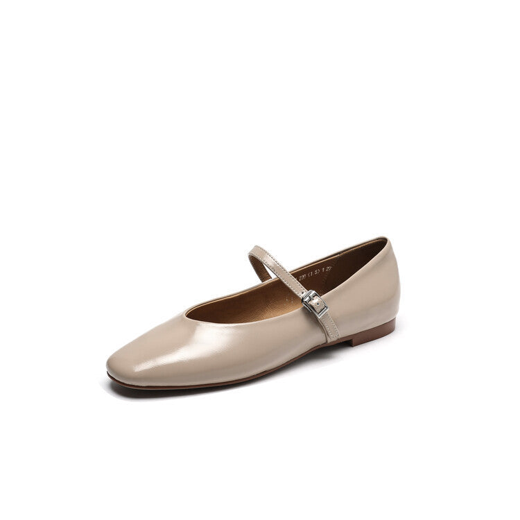 Women's Round Toe Shallow Mouth Flat Bottom Mary Jane Shoes - D&A