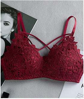 Lace gathered bra Red - D&A