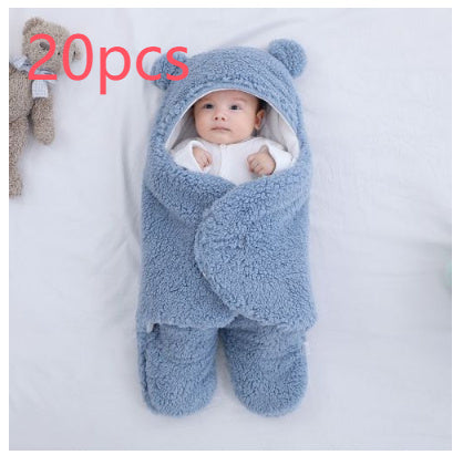 Baby Quilted Sleeping Bag Wrapper Light Blue 20pcs - D&A