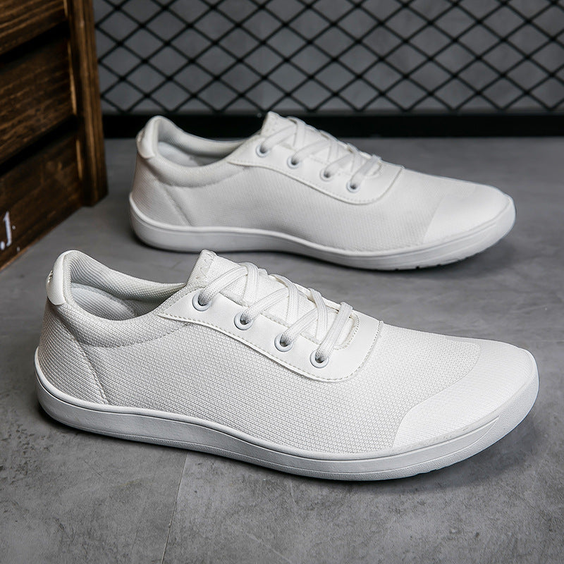 Breathable Shoes Men's Large Size Loose-palm Wide Last Shoes Breathable Non-slip White - D&A