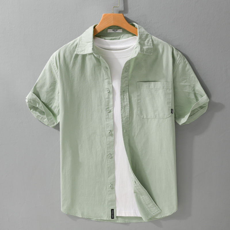 Summer Menswear White Simple Short Sleeve Shirt - D&A
