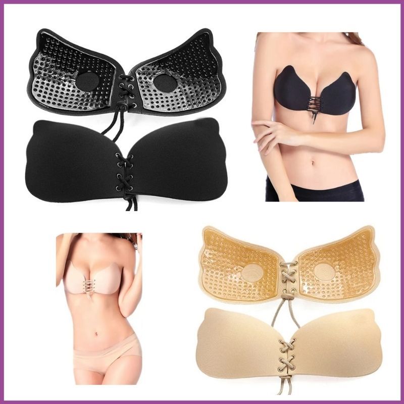 1pc Strapless Bra Black and Nude B - D&A