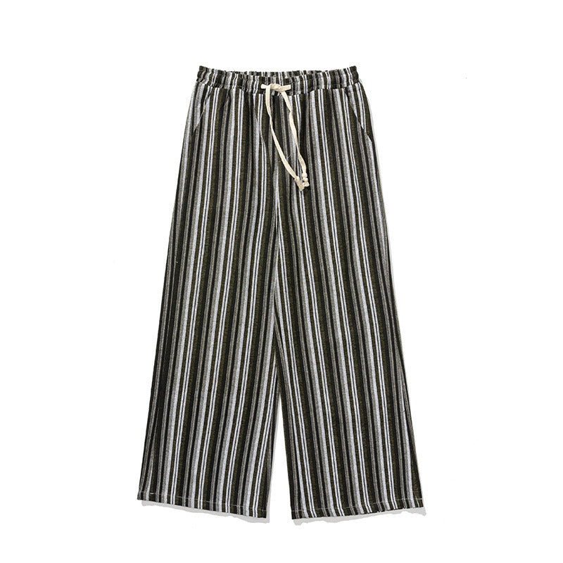 Vintage Stripe Loose Straight Mopping Pants - D&A