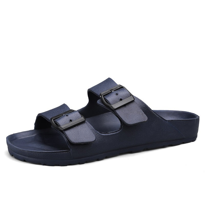 Men's Casual Soft Bottom Outdoor Boken Sandals Blue - D&A