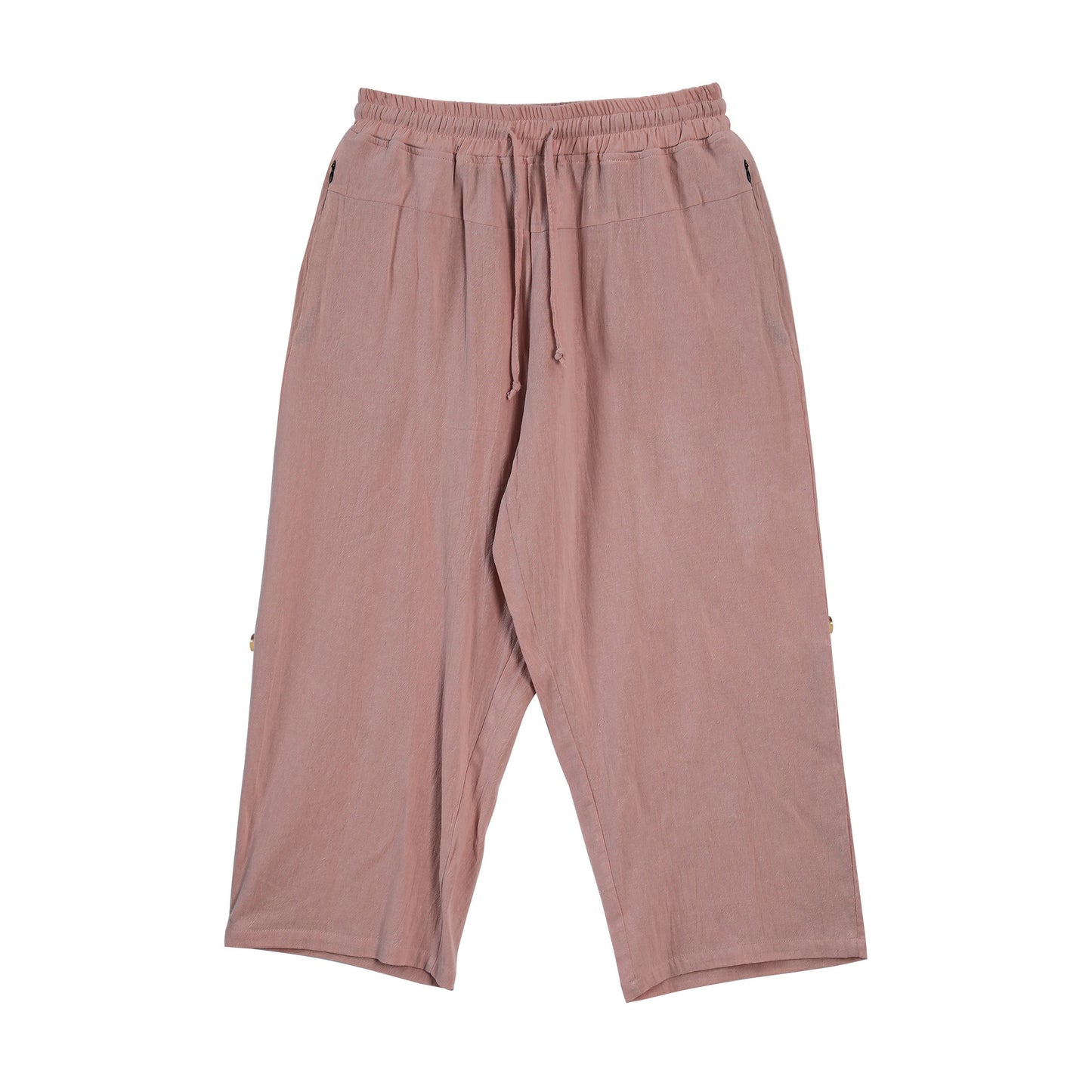 Cotton And Linen Casual Eighth Pants Leather Red - D&A