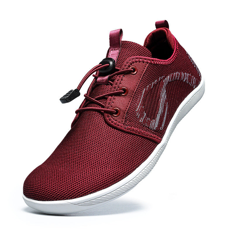 Men's Soft Bottom Plus Size Wide Toe Shoes Wine Red - D&A