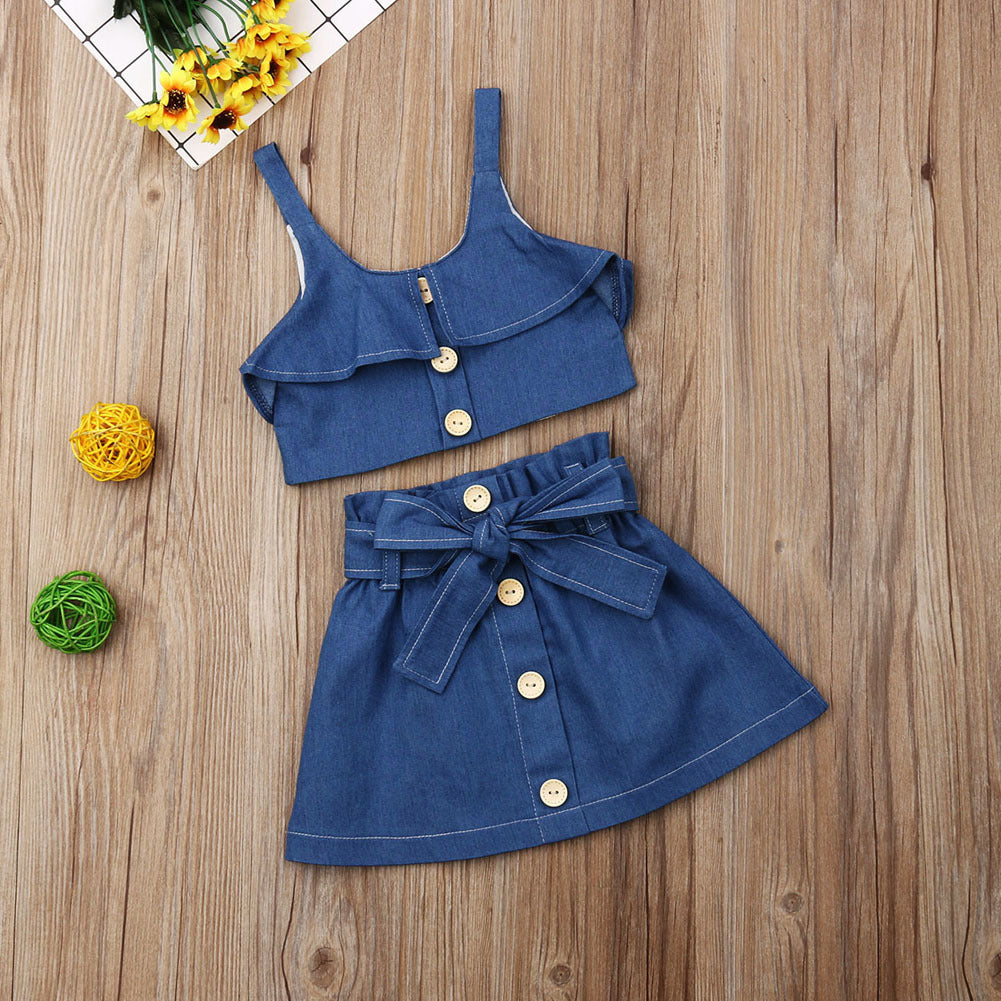 Children's clothing girls suspender skirt - D&A