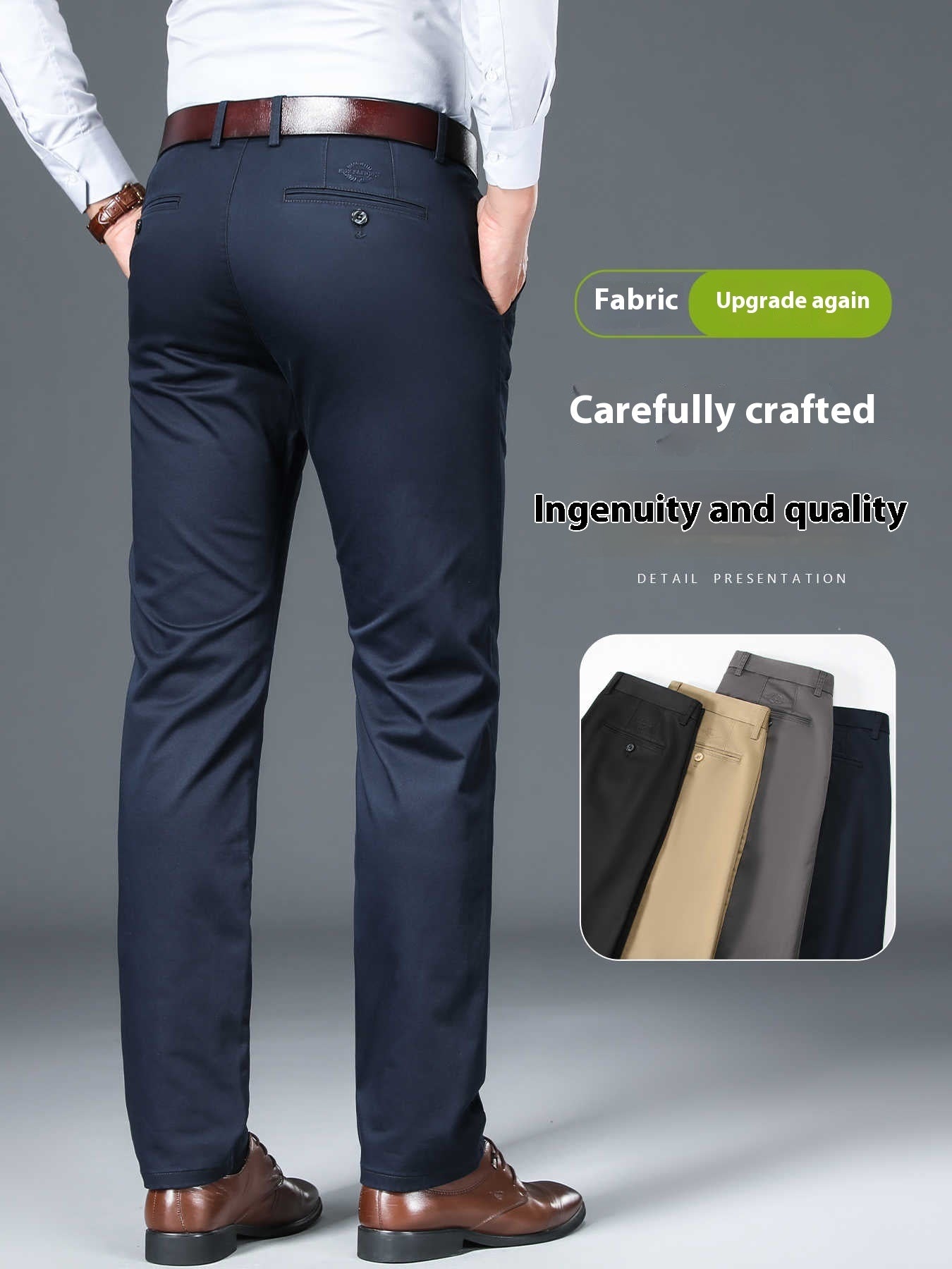 Business Non-ironing Stretch Men's Thin Straight Casual Pants - D&A