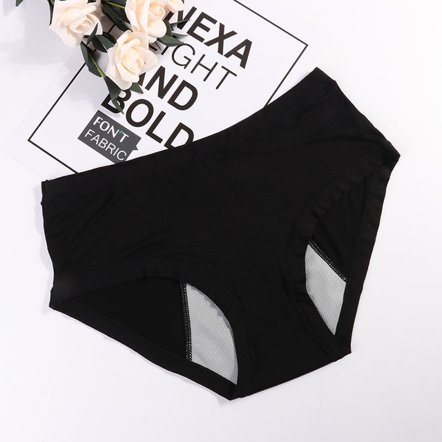 Leakproof Women Panties Waterproof Menstrual Underwear Heavy Black - D&A