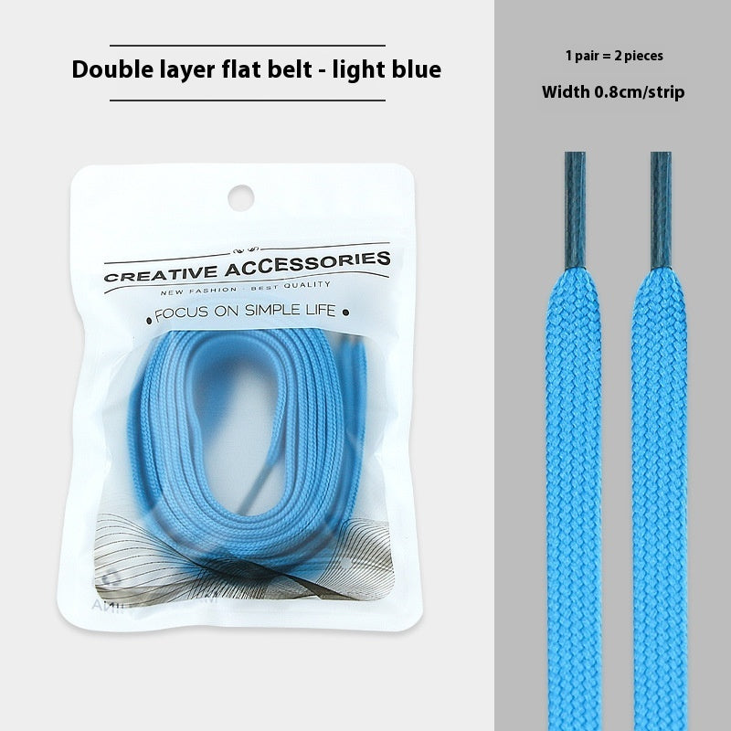 White Shoes Colorful Bandlet Shoelaces Light Blue - D&A
