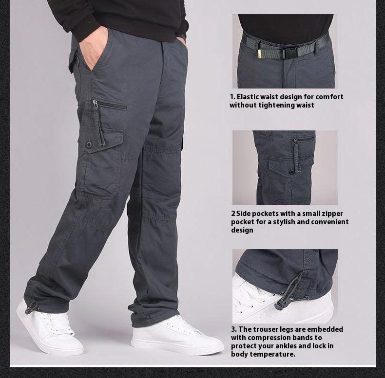 Spring And Autumn Outdoor Overalls Men's Loose Gray - D&A
