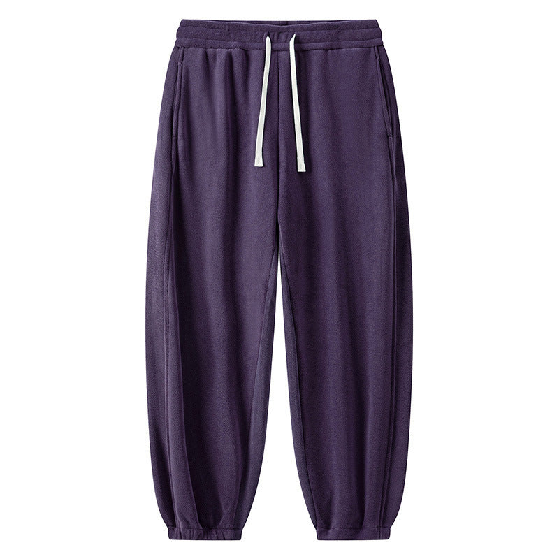 Winter Male Fleece-lined Track Pants Purple - D&A