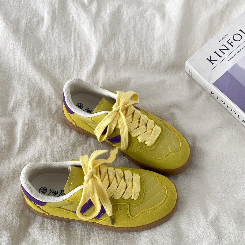 Versatile Niche Retro Thick Soled Casual Board Shoes Yellow - D&A