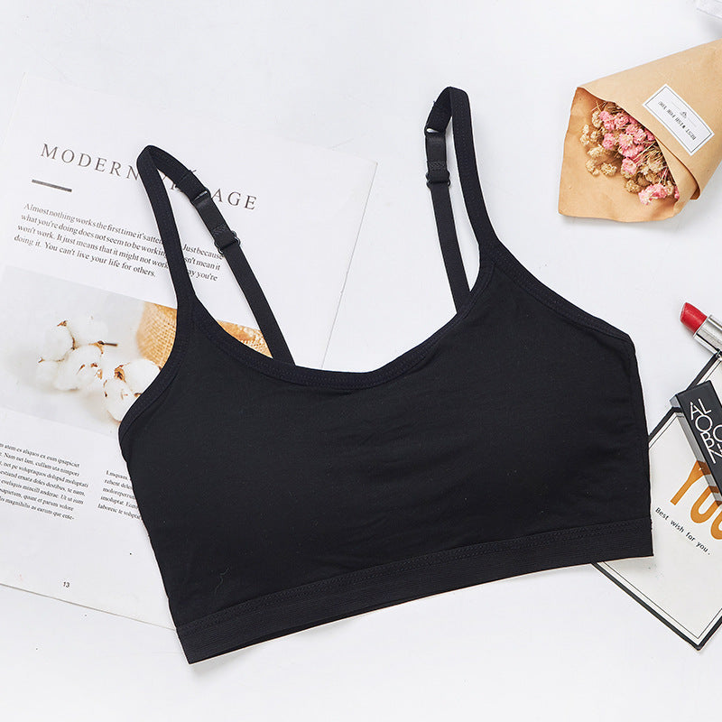 Bra And Cup Integrated Sling Vest With Bra Pad Black - D&A