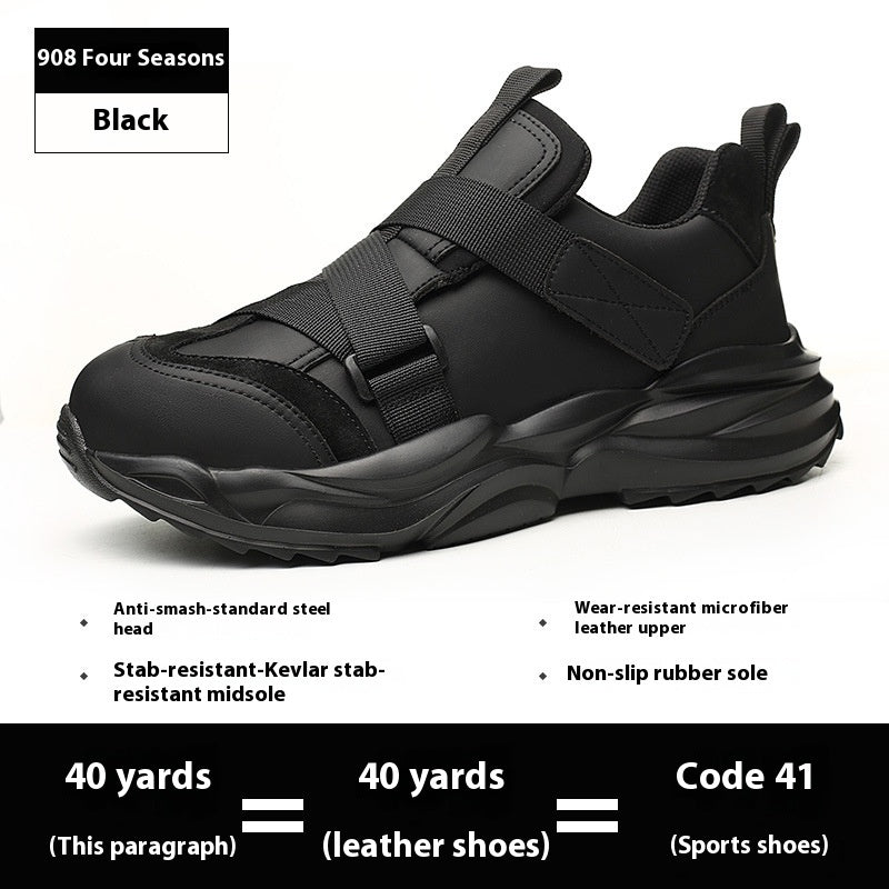 Safety Shoes Attack Shield And Anti-stab Labor Shoes 908 Black - D&A
