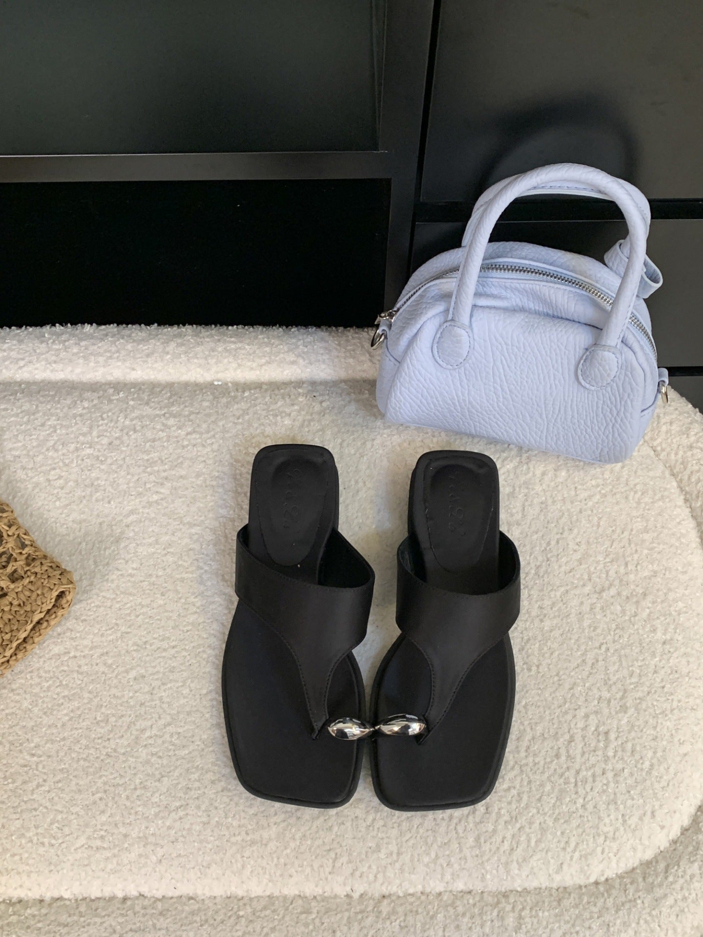 Wedge Flip-Flops Summer Outdoor Seaside Beach Slippers Roman Shoes Black - D&A
