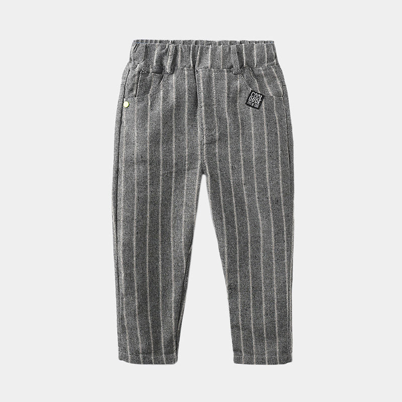 Striped Trousers Boys Kids Kids Elastic Waist Casual Pants - D&A