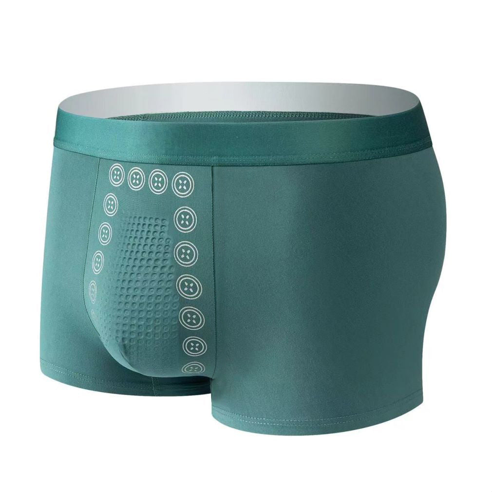 Men's Massage Particles Breathable Bottom Skin-friendly Underwear Green - D&A