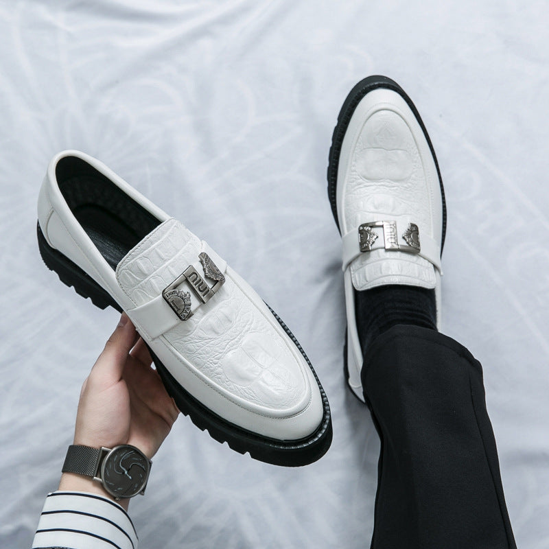 Thick Bottom Slip-on Business Casual Leather Shoes - D&A