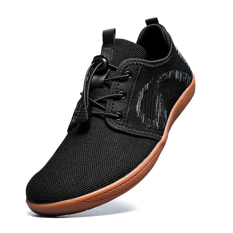 Men's Soft Bottom Plus Size Wide Toe Shoes Black - D&A