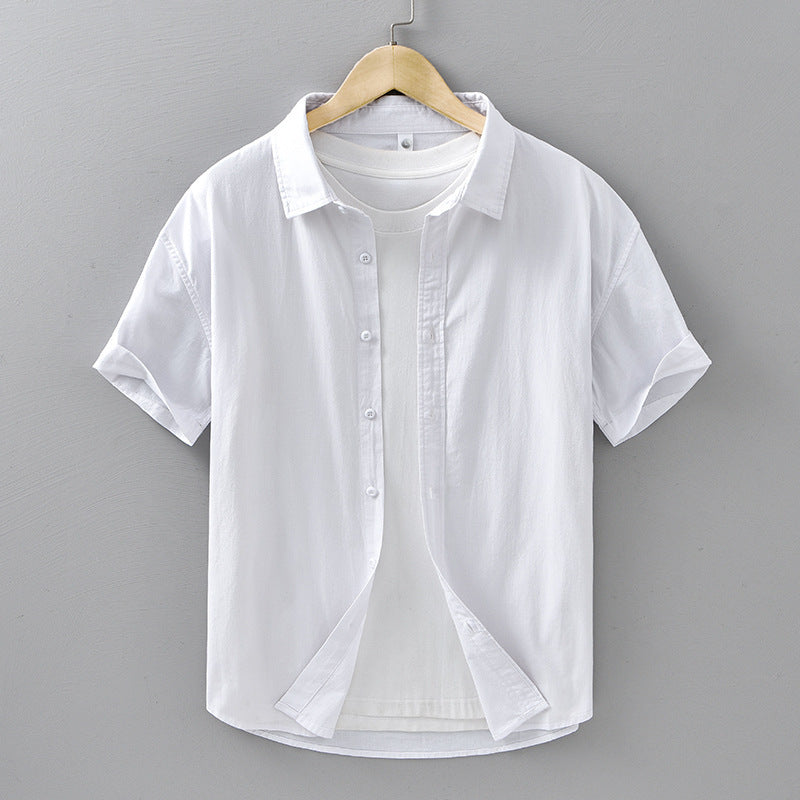 Summer Menswear Casual Short-sleeved Cotton Shirt - D&A