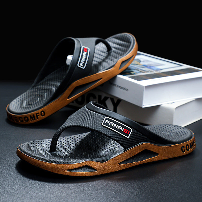 Men's Wear-resistant Casual Outdoor Wear Slippers For Summer Soft Back Thick Back Fashion Flip-flop - D&A