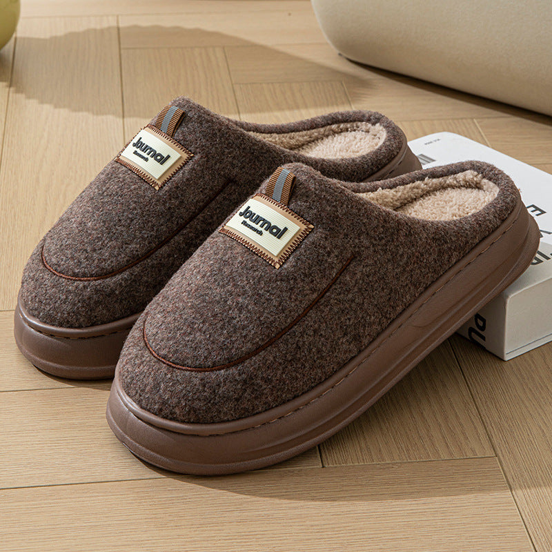 Men's Warm Thickened Bottom Plus Size Cotton Slippers - D&A