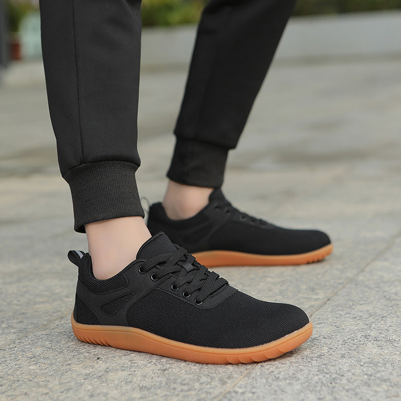 New Wide-toe Running Sports Soft Bottom Indoor Bare Feet Casual Shoes Flying Woven Breathable Mesh Shoes - D&A