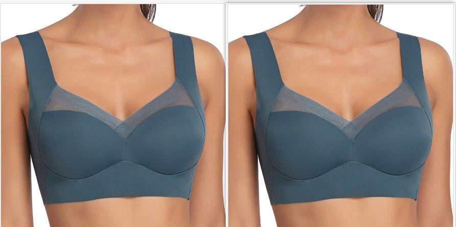 Plus Size Thin Bra Accessory Breast Push Up Bra Deep Blue Deep Blue - D&A