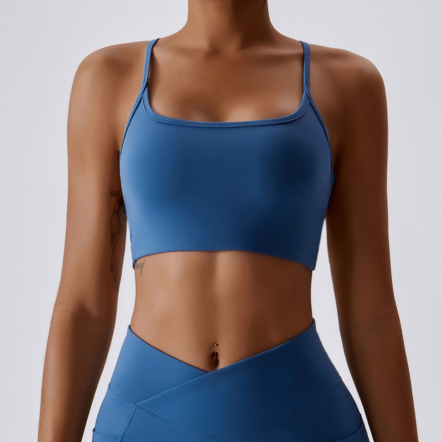 Quick Drying Breathable Yoga Bra Running Sports Bra Blue - D&A