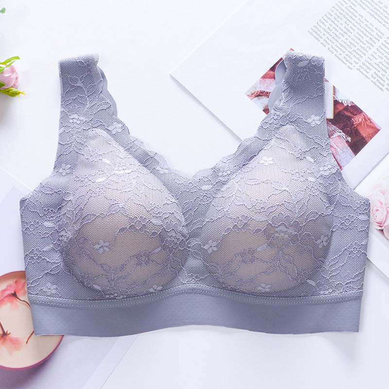 Lace Traceless Underwear Sports Vest For Women Grey - D&A