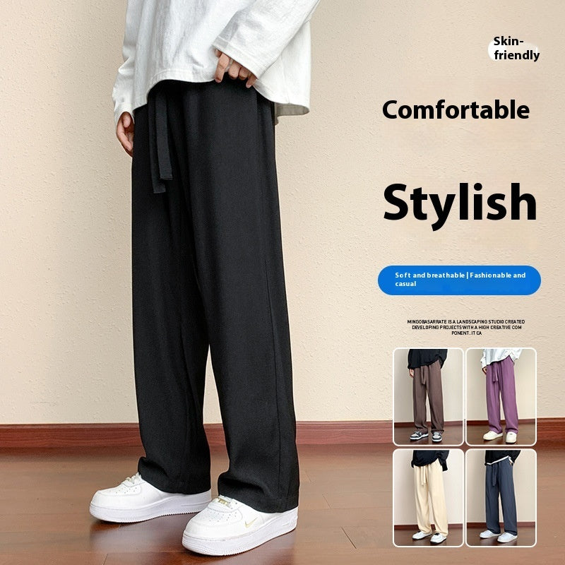 Trendy Hong Kong Style Loose American Casual Wide-leg Pants Black - D&A
