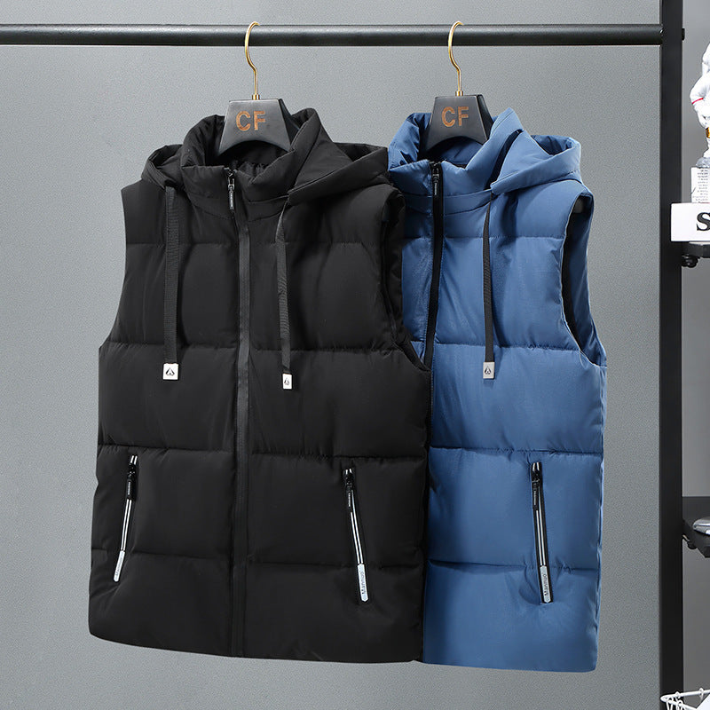 Warm Thickened Solid Color Vest For Men - D&A