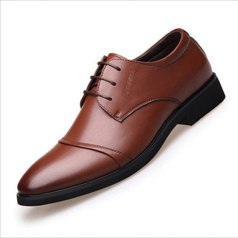 Men's Shoes Plus Size Business Formal Wear Leather Shoes Breathable Lace Up - D&A