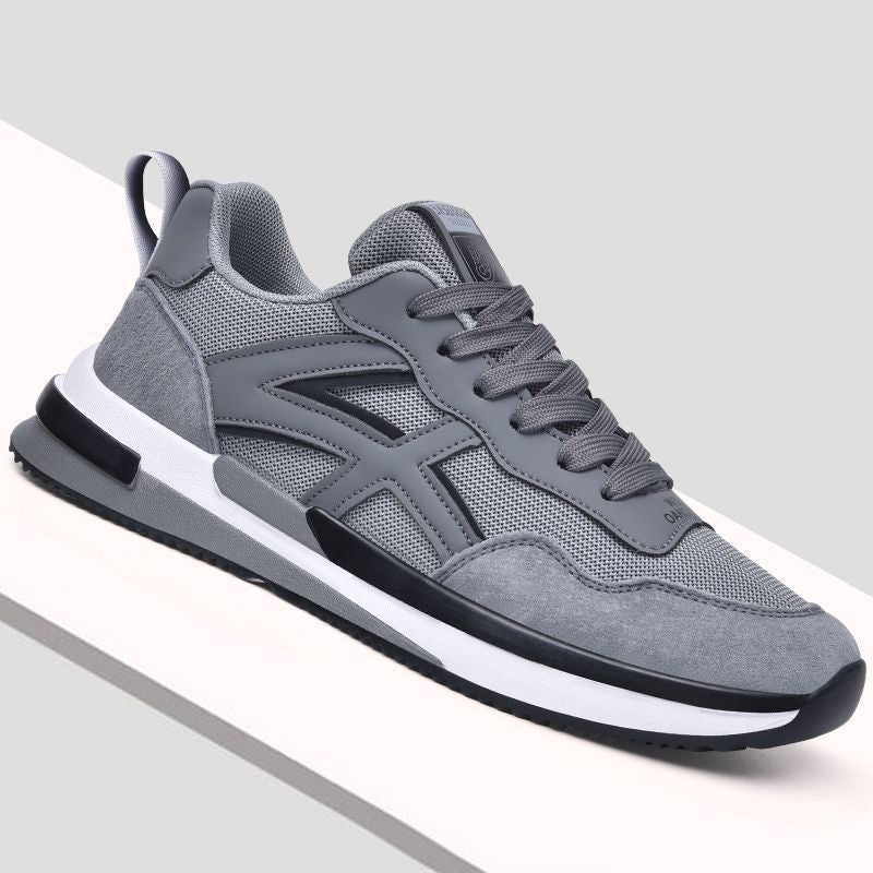 Leather Comfortable Breathable Casual Sneaker Gray - D&A