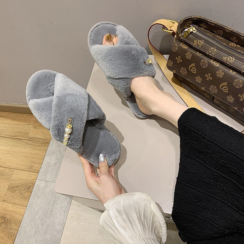 New Cross Cotton Slippers Home Casual Floor Slippers - D&A