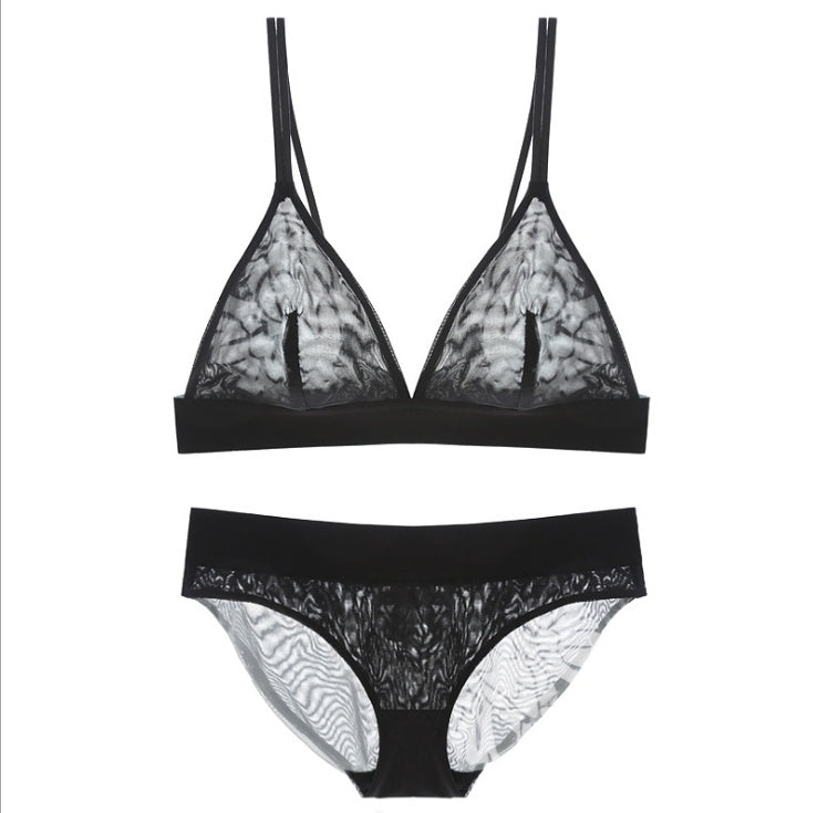 Mesh bra set black - D&A
