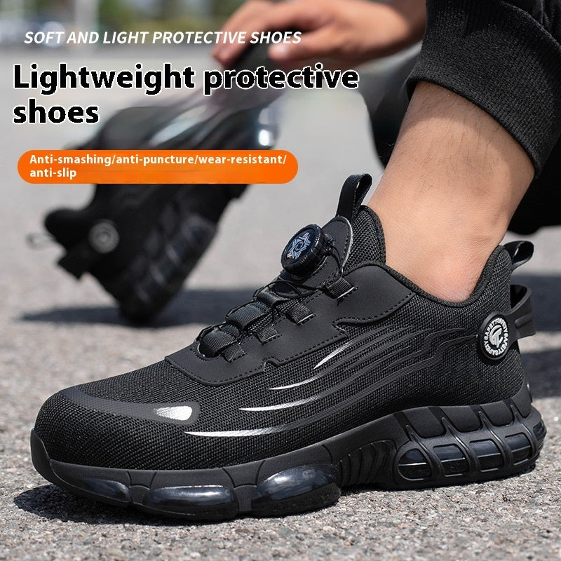 Men's Wear-resistant Workwear Breathable Fly Woven Shoes - D&A
