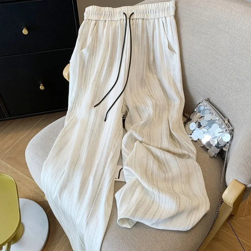 Summer Lazy Small Wide-leg Pants For Women White - D&A