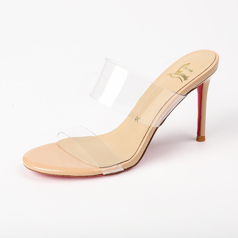 Transparent High Heels Women's Ankle-strap Stilettos Sandals - D&A