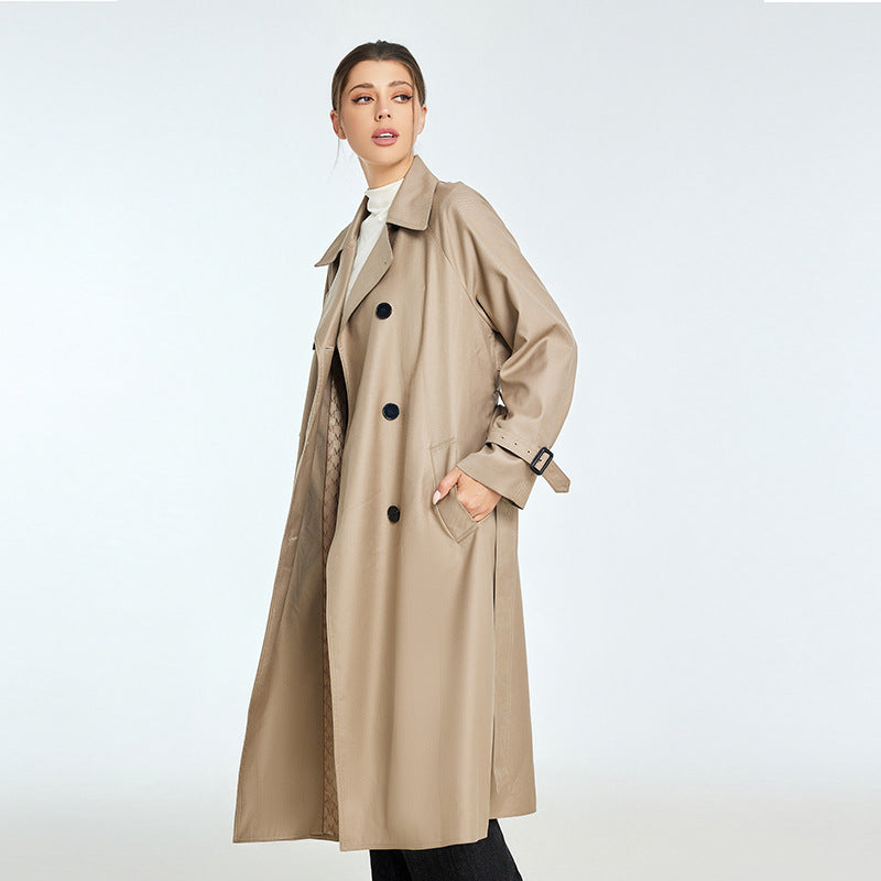 Trench Autumn And Winter Women's Mid-length High-grade Sense Petite Coats Khaki - D&A